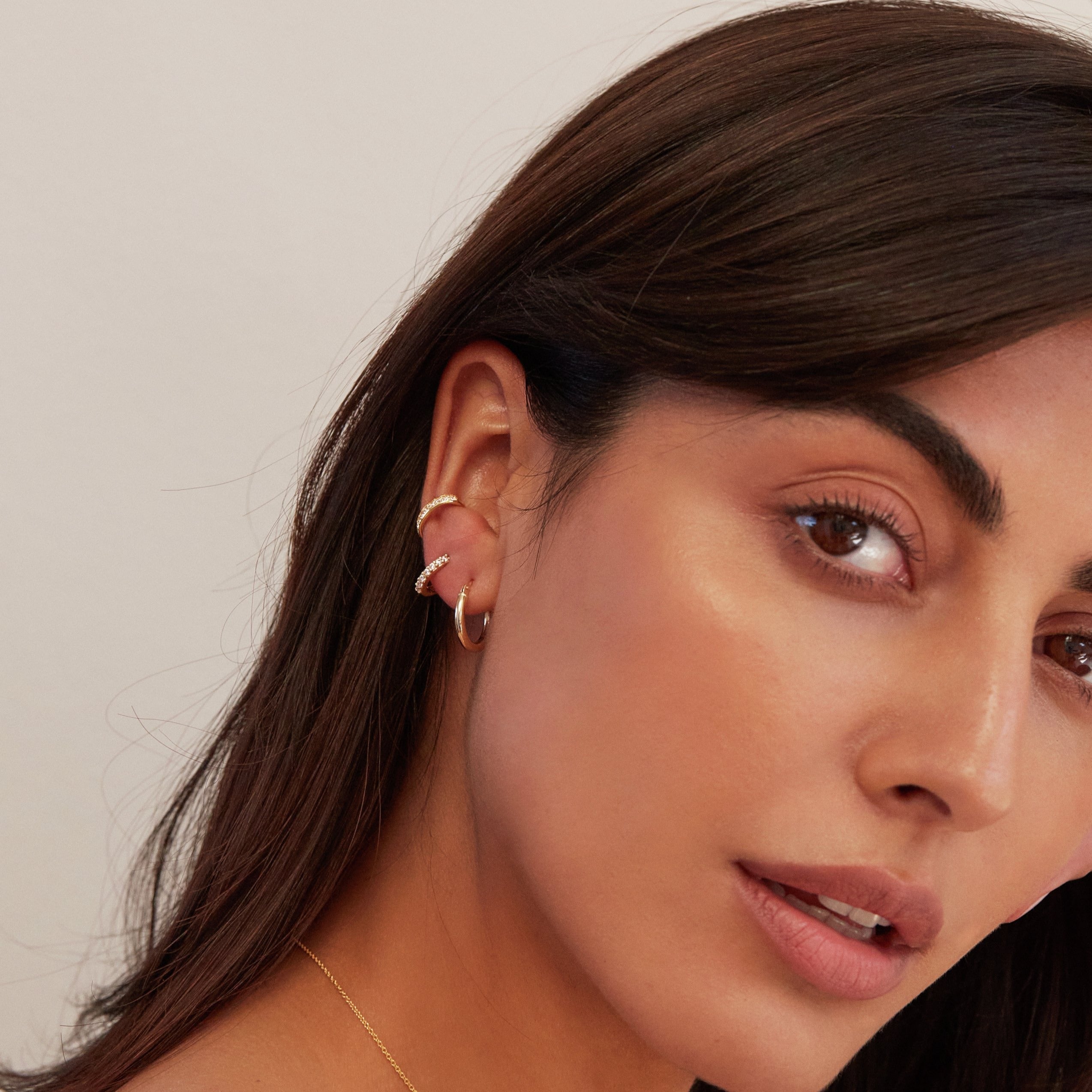 Silver Thick Diamond Style Ear Cuff