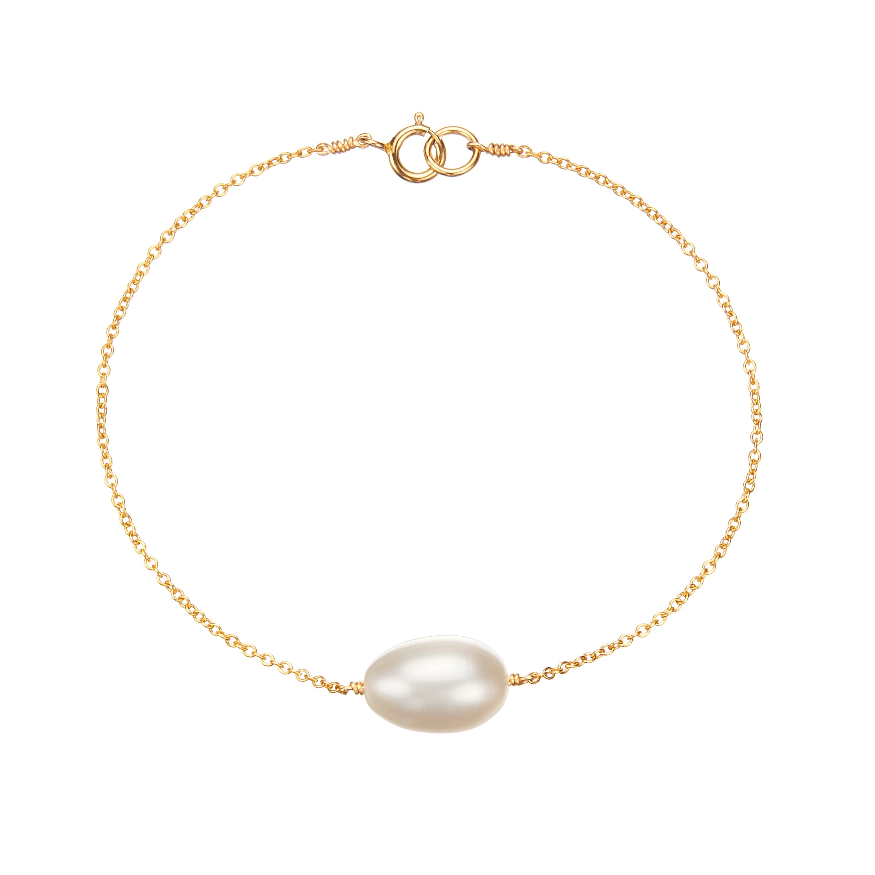 Gold-Tone Large Pearl-Style Bracelet