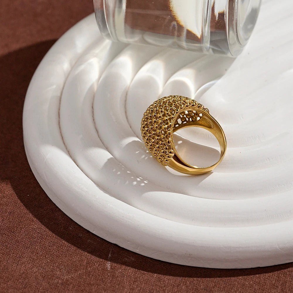 Lattice Dome Statement Ring in Gold-Tone & Silver-Tone