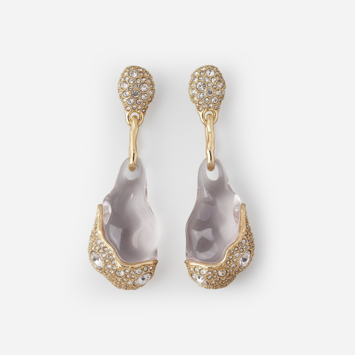 Liquid Luxe Gold-Tone Crystal-Style Stone Drop Earrings