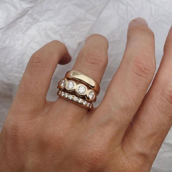 Magica Gold-Tone Crystal-Style Stacking Ring Set