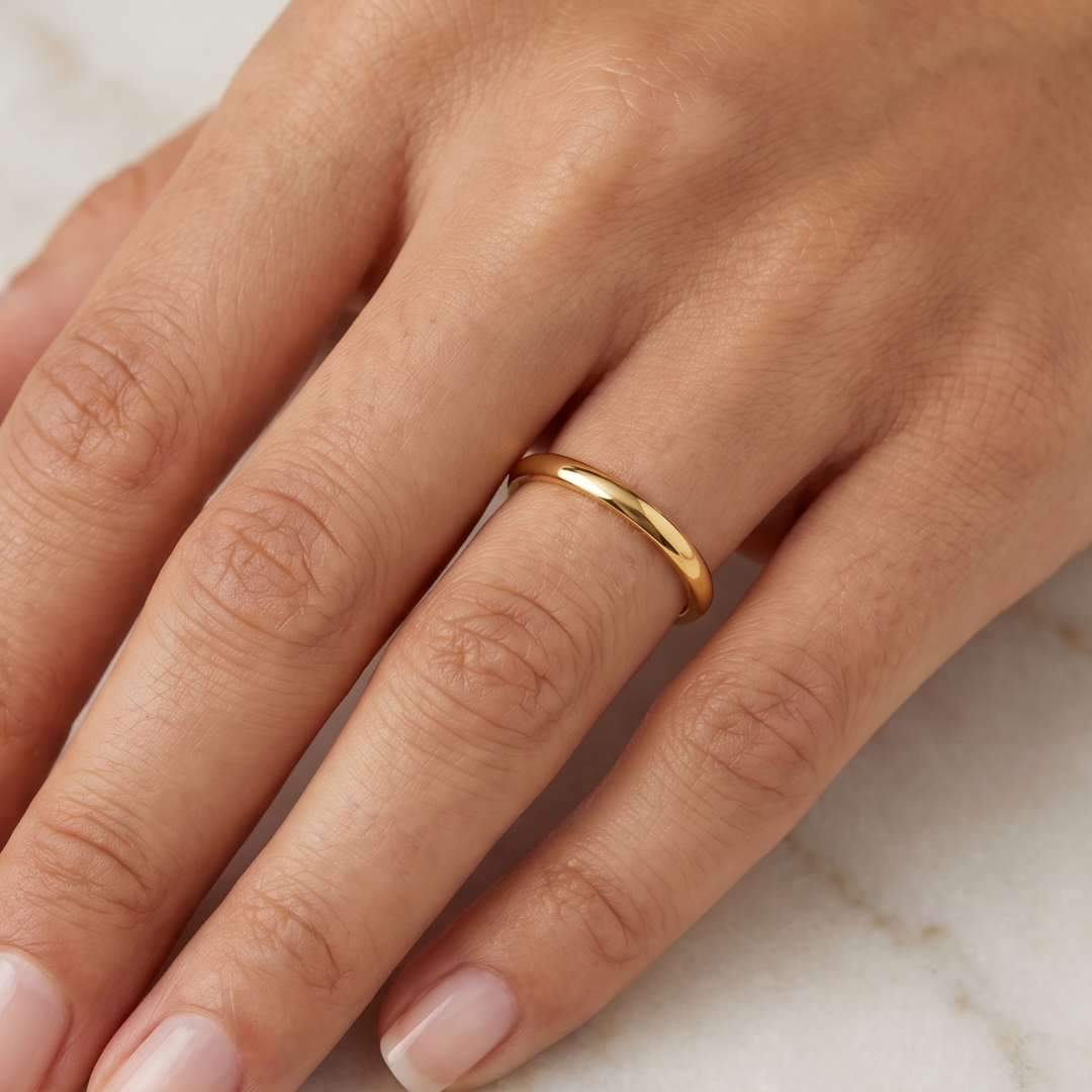 Minimalist Gold-Tone Band Ring