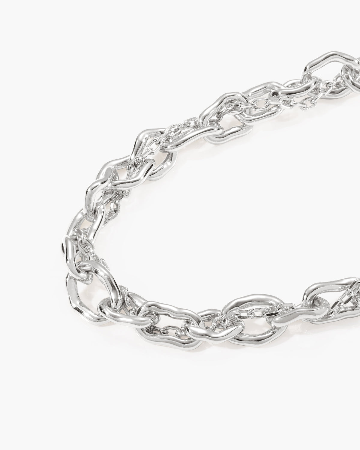 Molten Dual Chain Bracelet in Silver-Tone