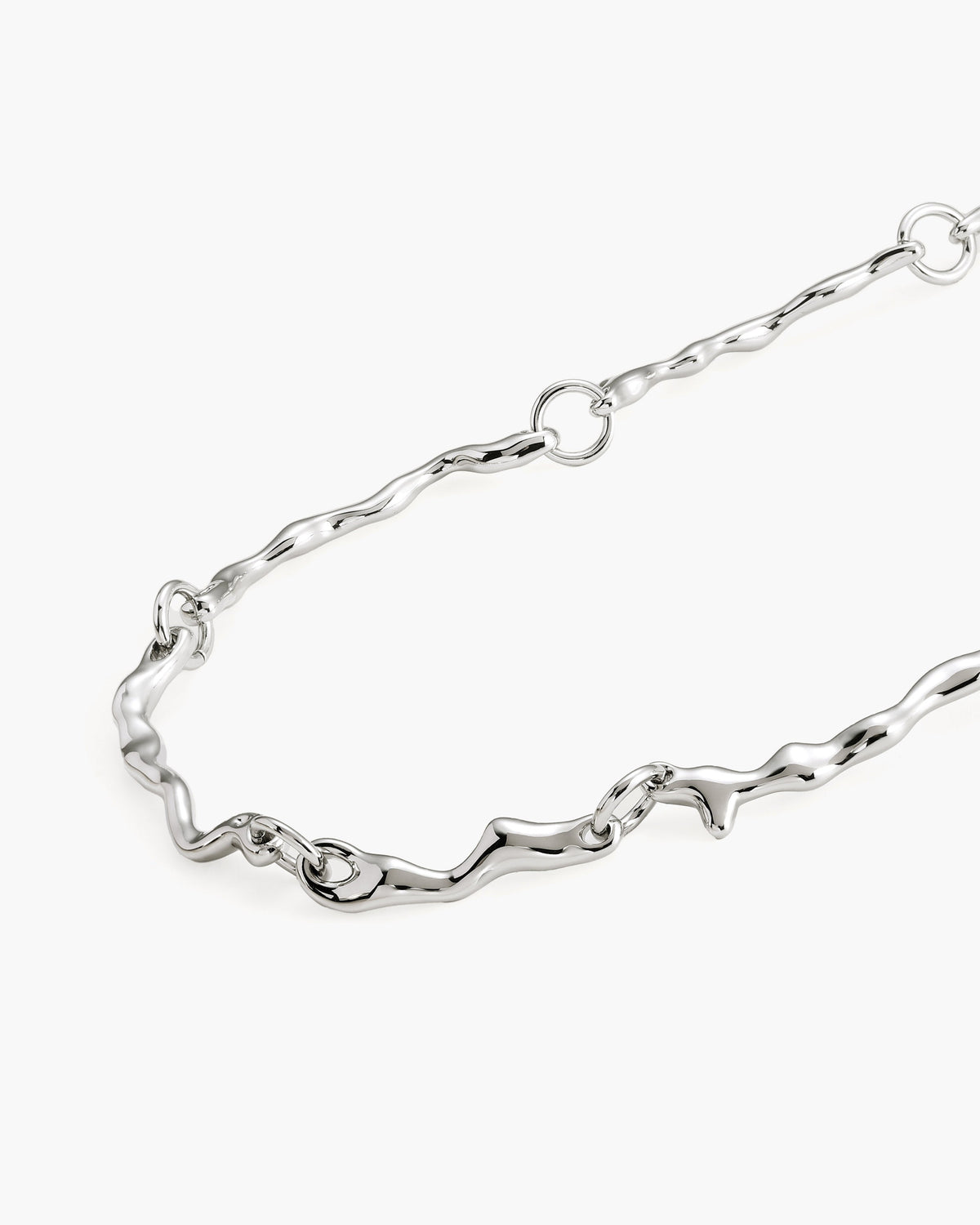 Molten Link Necklace in Silver-Tone