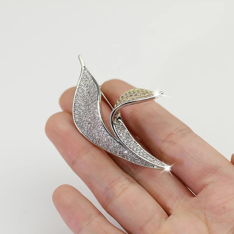 Moonlight Calla Crystal-Style Floral Brooch Pin