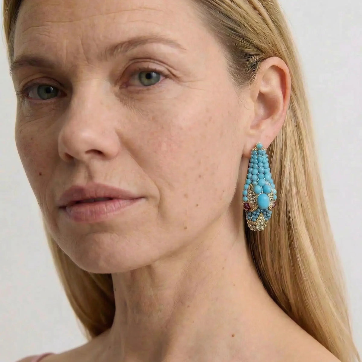 Nile Serpent Crystal-Style Beaded Statement Earrings