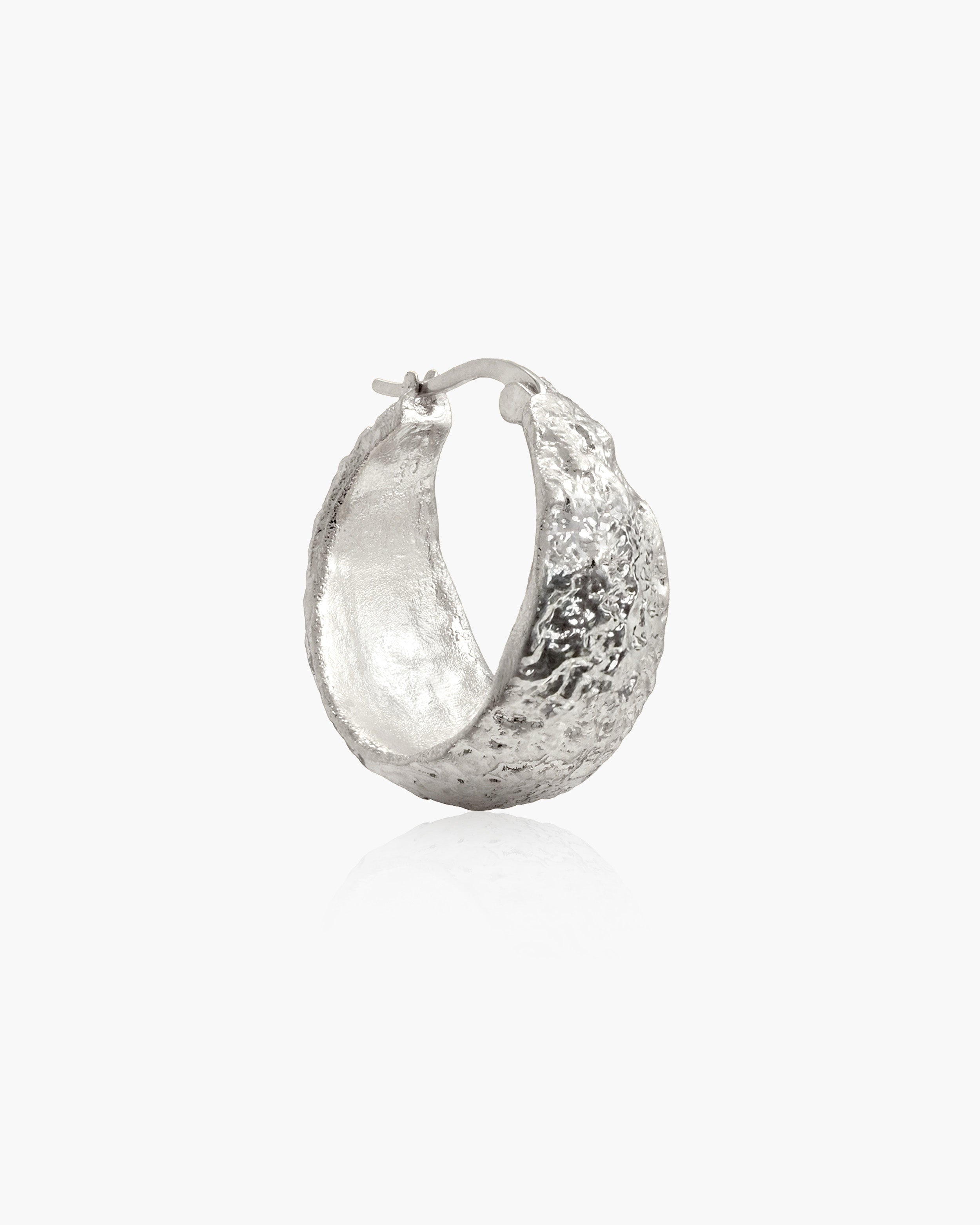 Osiris Textured Hoop Earrings in Silver-Tone