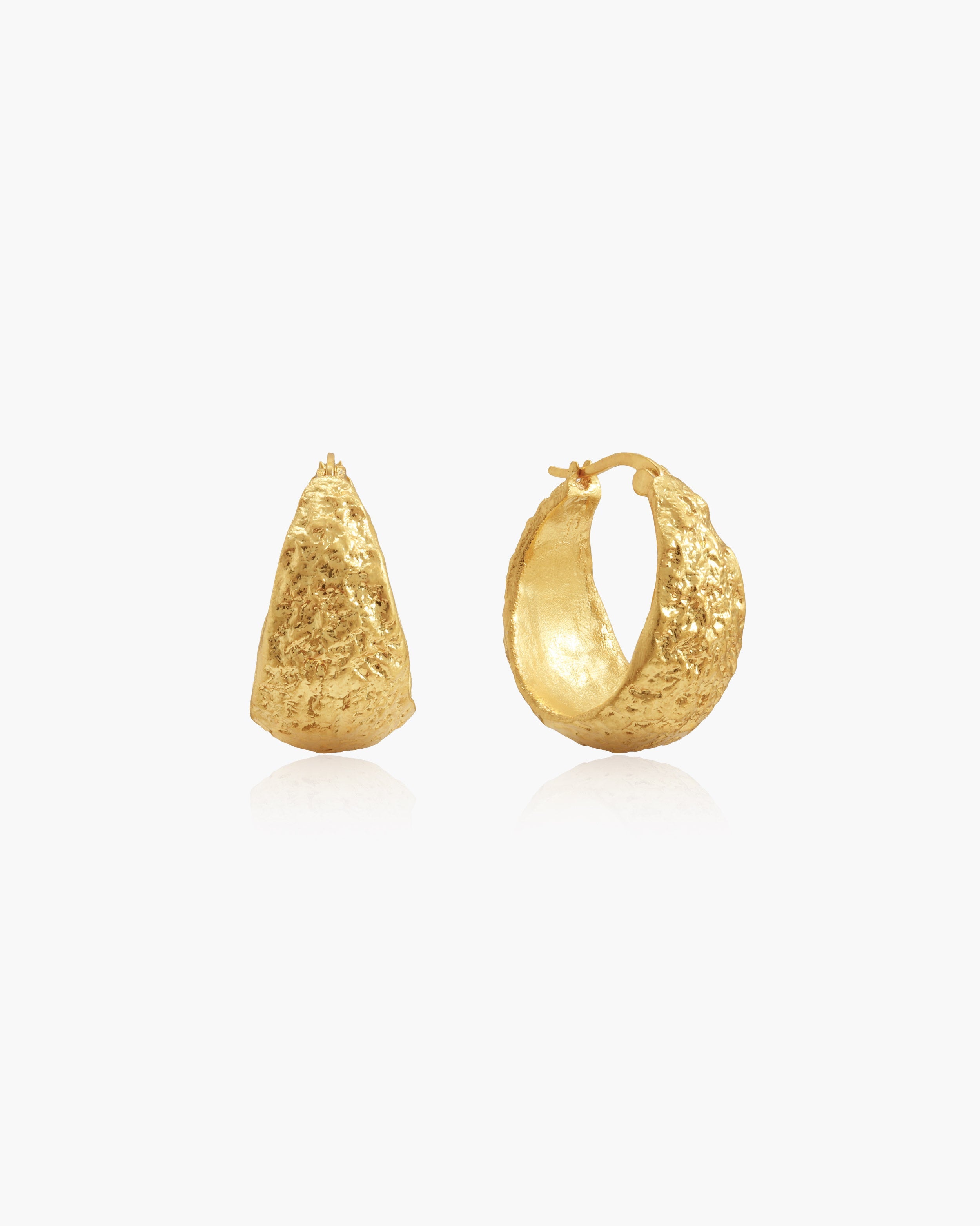 Osiris Textured Hoop Earrings in Silver-Tone