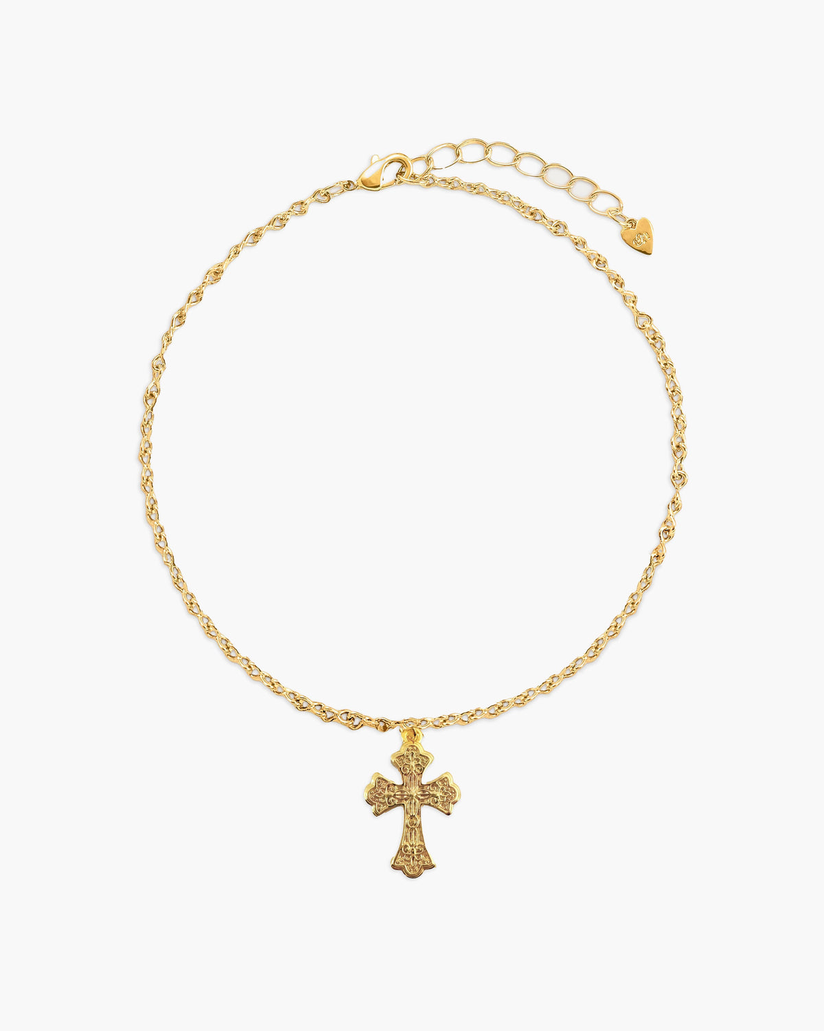 Relic Cross Charm Anklet in Gold-Tone Detail