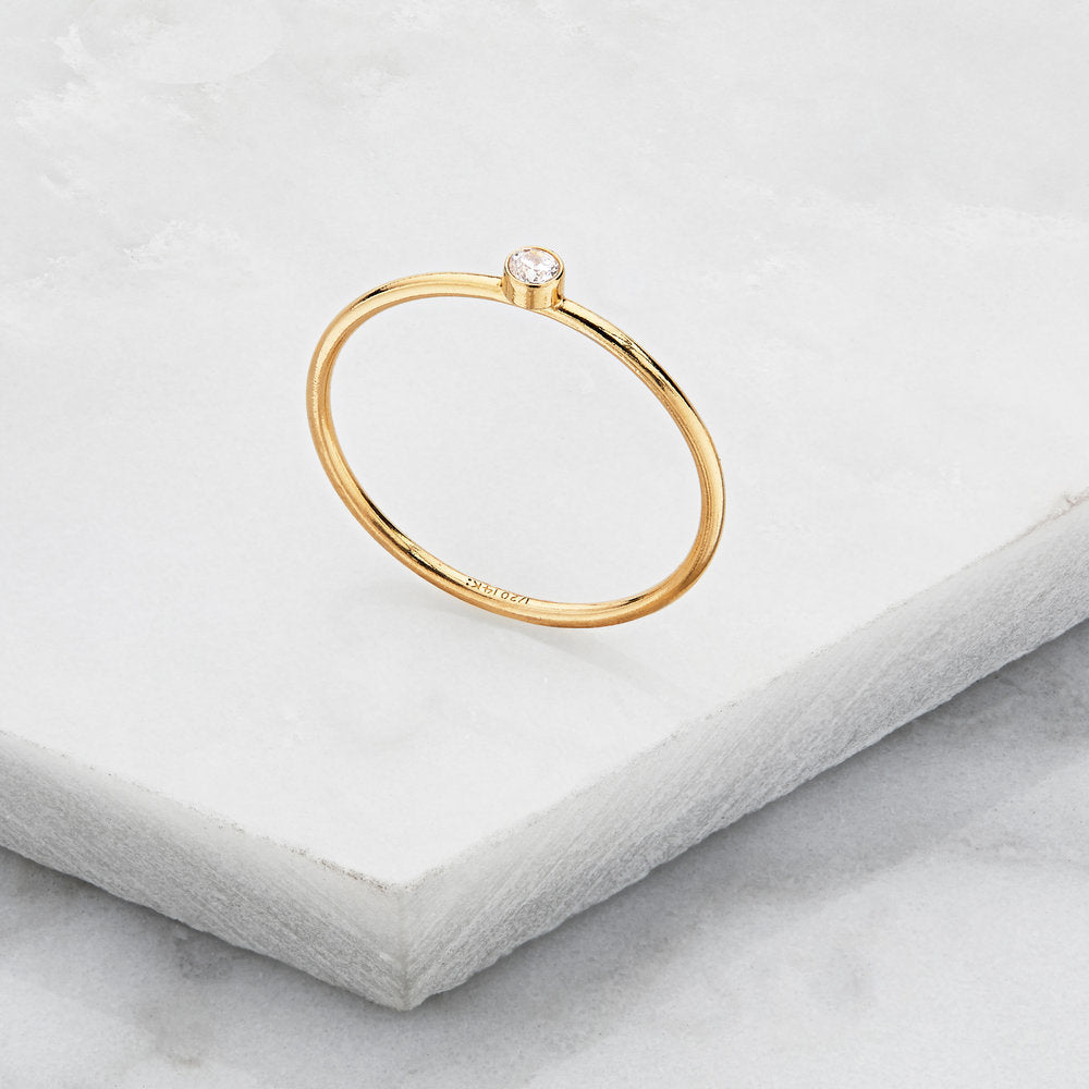 Gold-Tone Thin Crystal-Style Stacking Ring