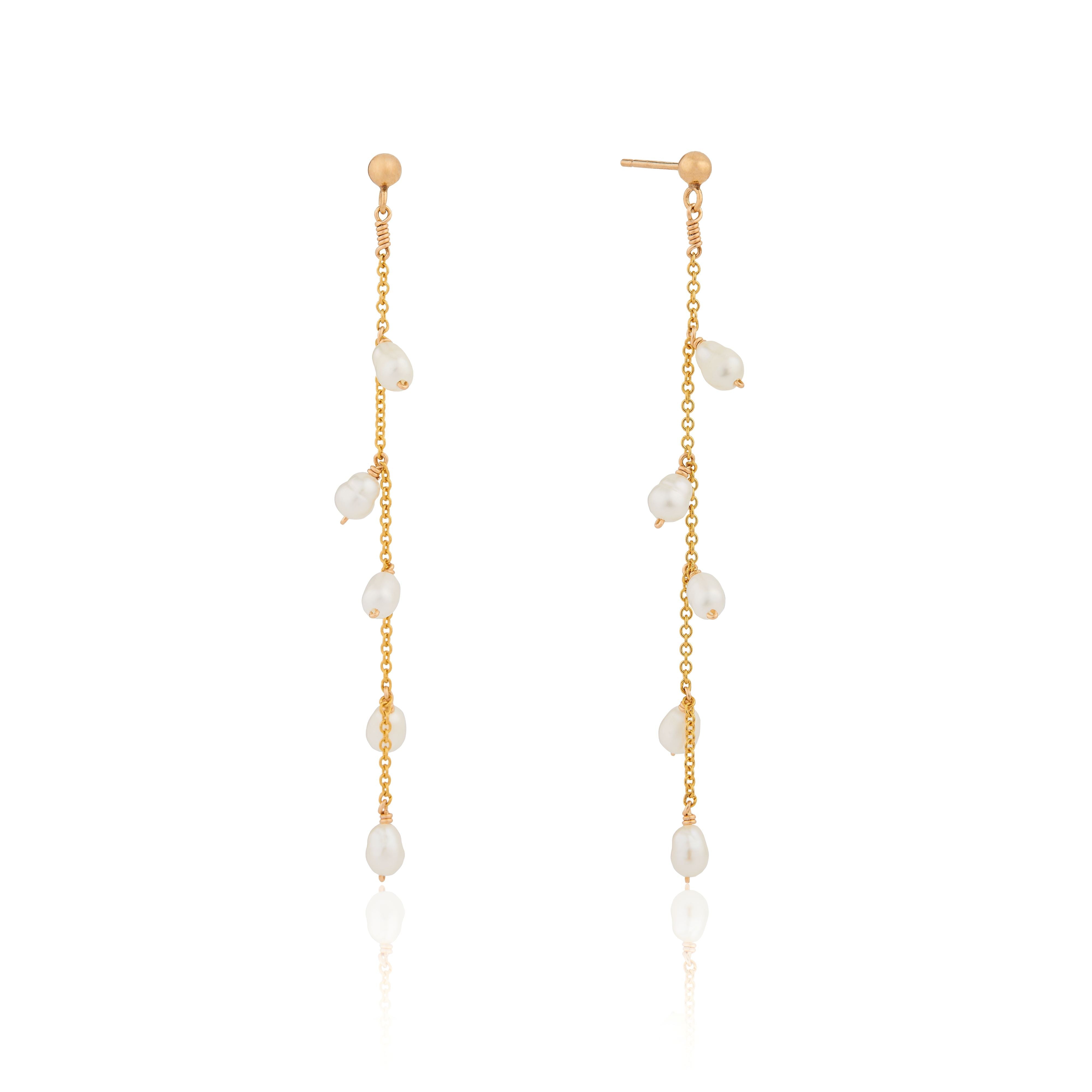Gold-Tone Seed Pearl-Style Drop Earrings