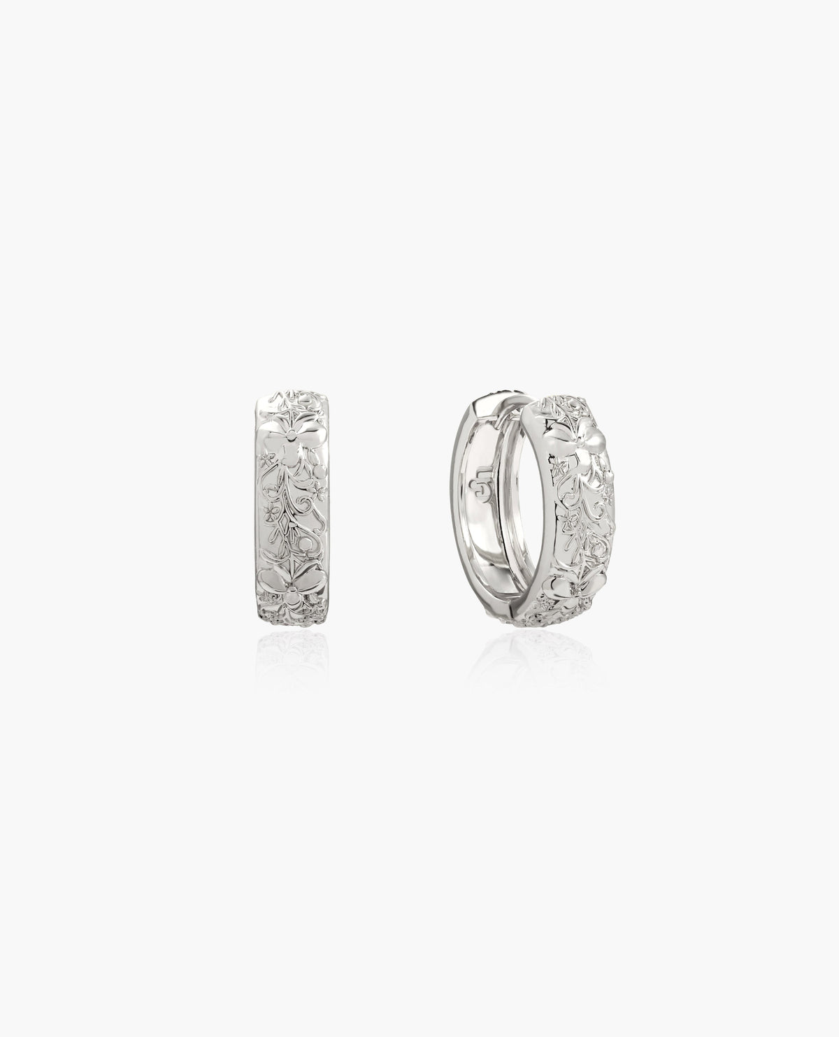 Serenade of Orchid Hoop Earrings in Silver-Tone