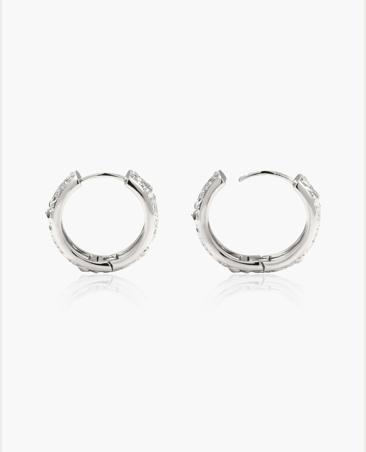Serenade of Orchid Hoop Earrings in Silver-Tone
