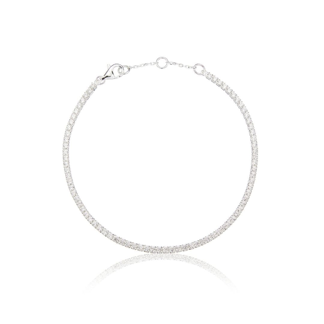Silver-Tone Crystal-Style Tennis Bracelet