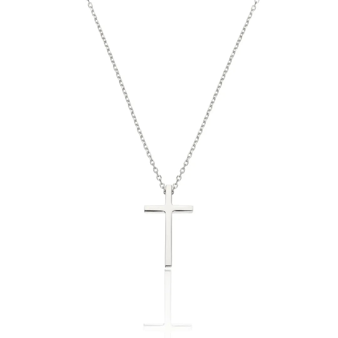 Silver-Tone Thread-Through Cross Necklace