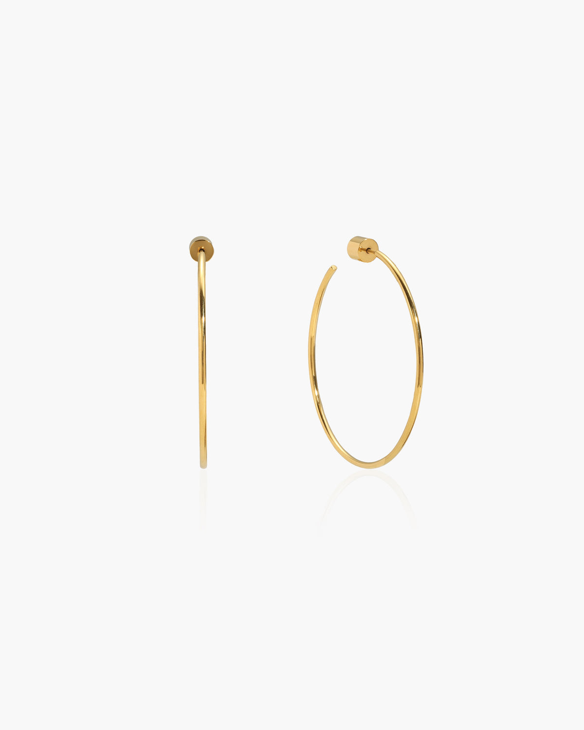 Skinny Hoop Earrings in Gold-Tone