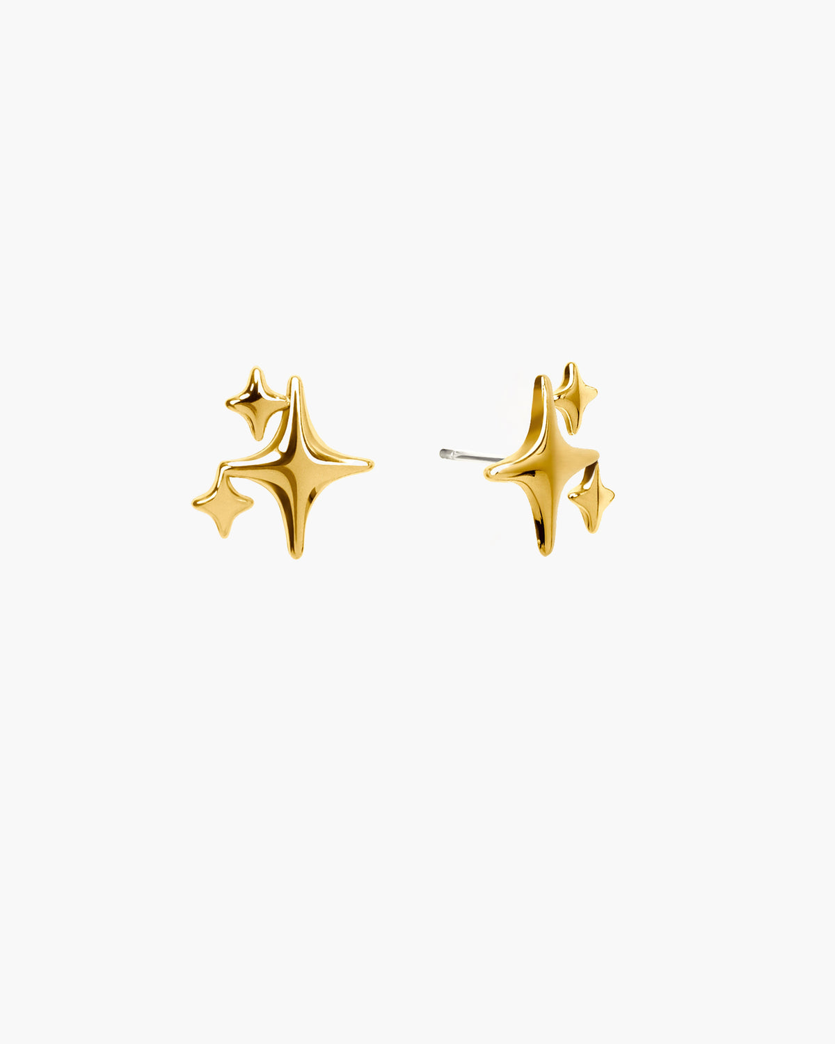 Sparkle Star Stud Earrings, Silver-Tone
