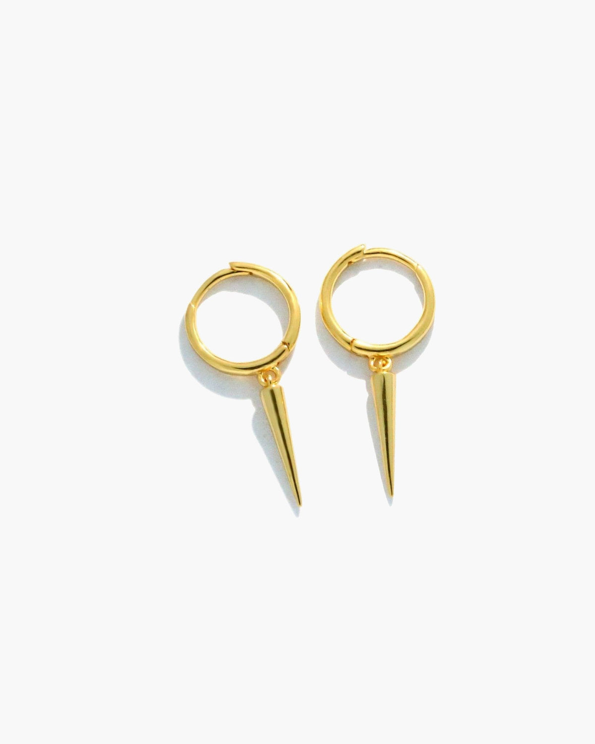 Spike Silver-Tone Dangle Hoop Earrings
