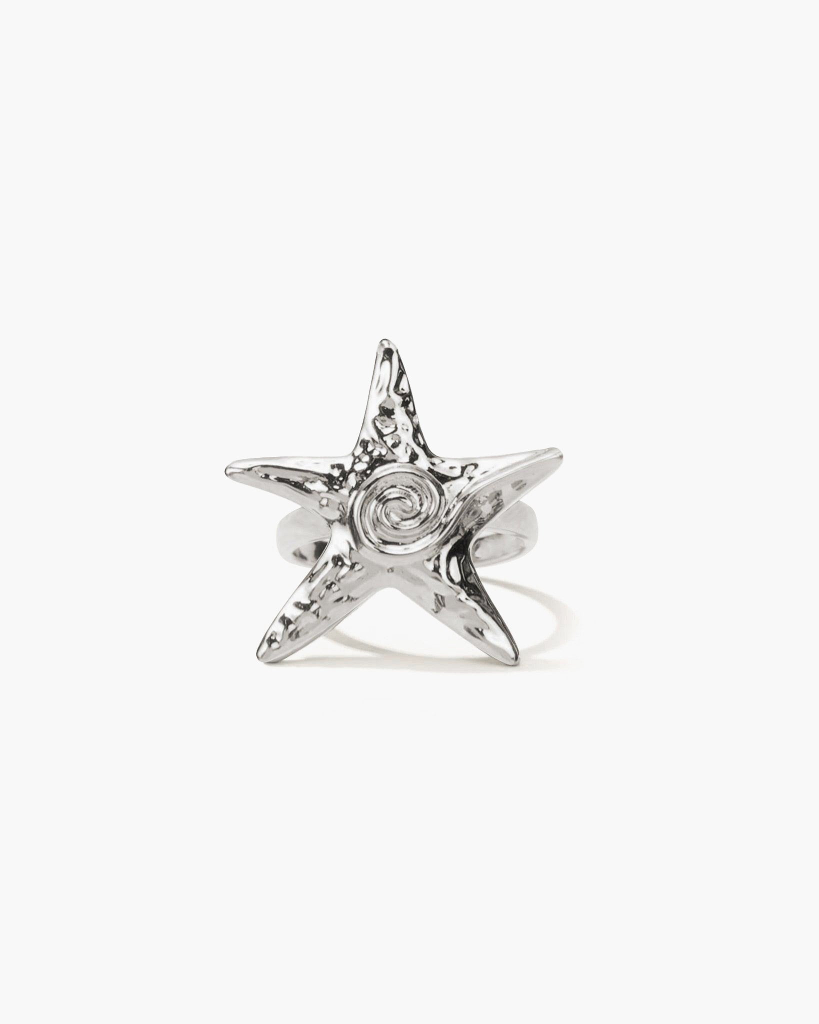 Starfish Ring in Silver-Tone