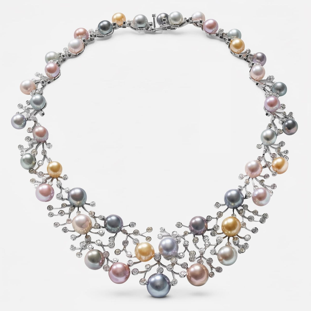 Starlit Harmony Pearl-Style & Crystal-Style Statement Necklace