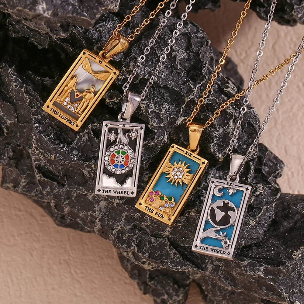 The Star Tarot Card Necklace in Silver-Tone