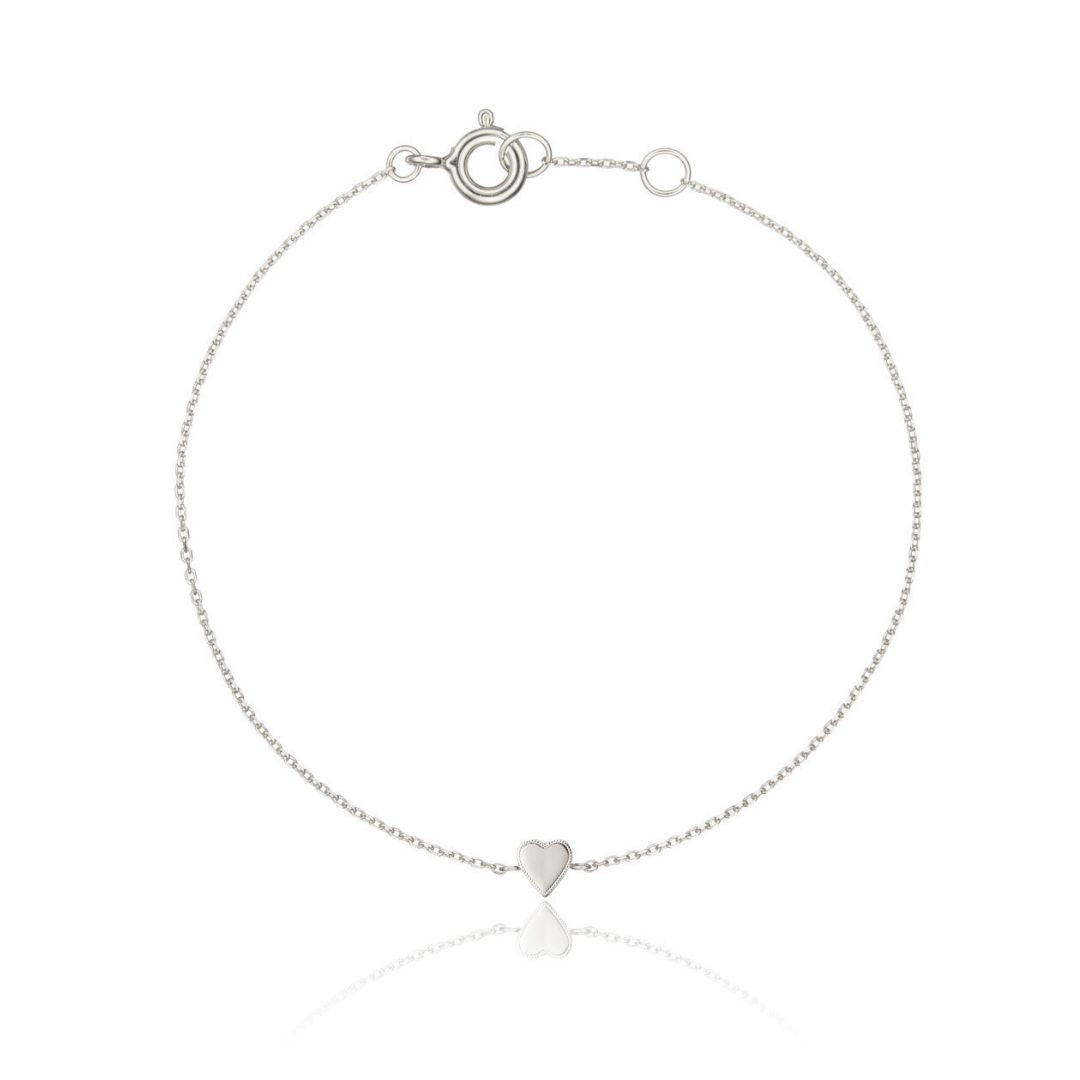 Silver-Tone Tiny Heart Bracelet
