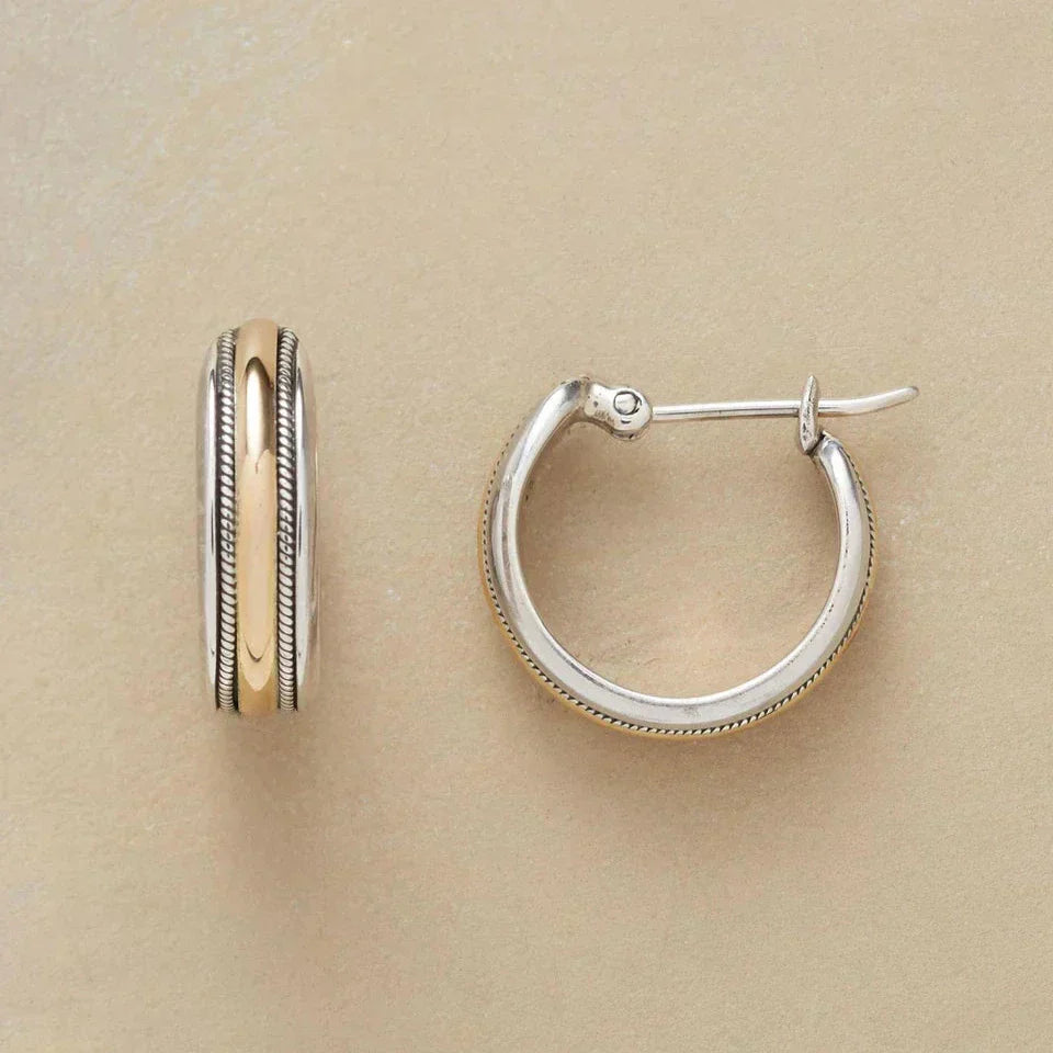 Vintage Gold-Tone & Silver-Tone Hoop Earrings