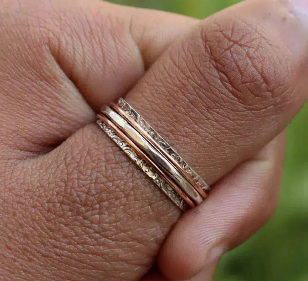 Vintage Spinner Ring in Silver-Tone & Rose Gold-Tone
