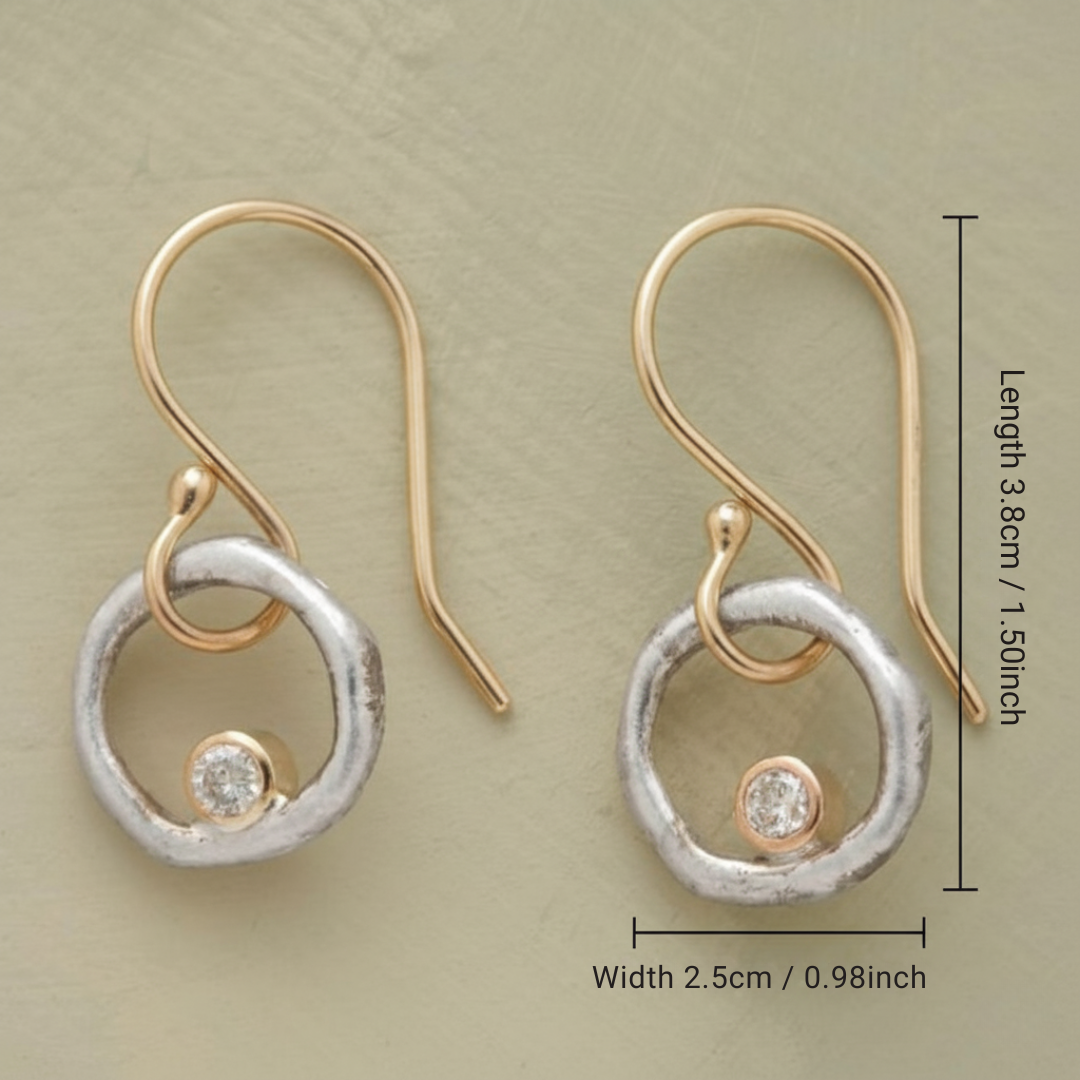 Vintage Opal-Style Hoop Earrings in Gold-Tone