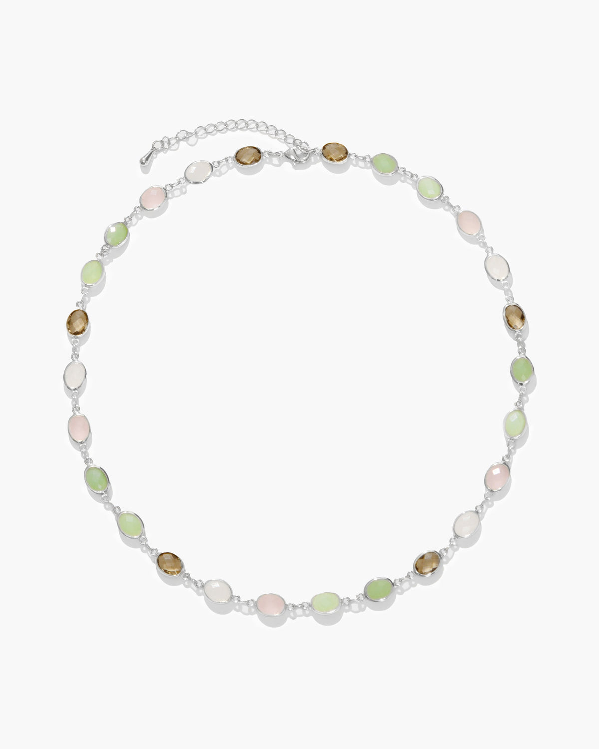 Whimsical Romance Crystal-Style Station Necklace in Silver-Tone