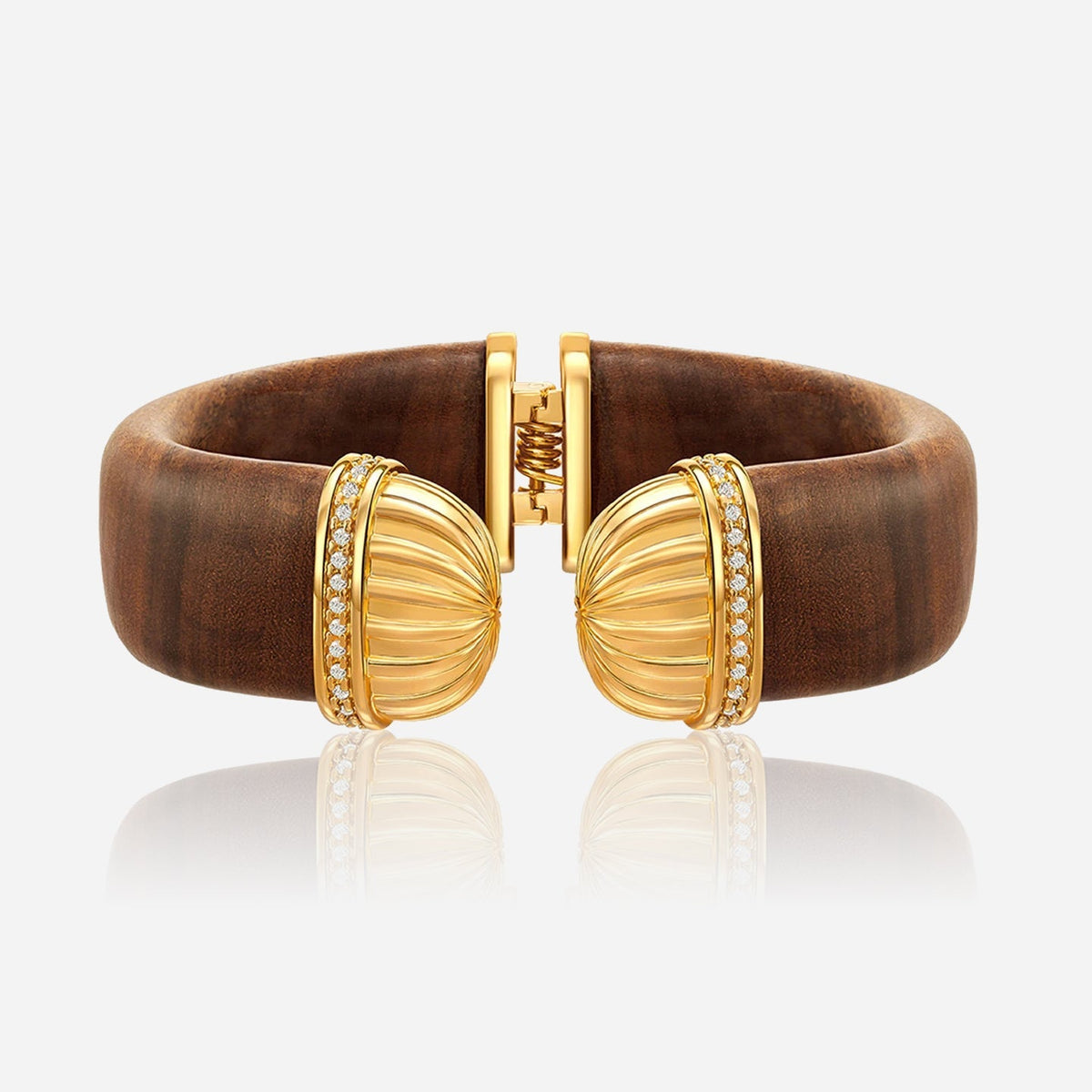 Woodland Luxe Crystal-Style Cuff Bracelet in Gold-Tone