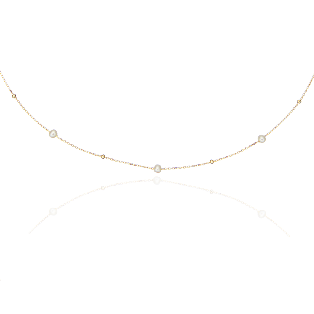 Gold-Tone Five Pearl-Style Satellite Necklace