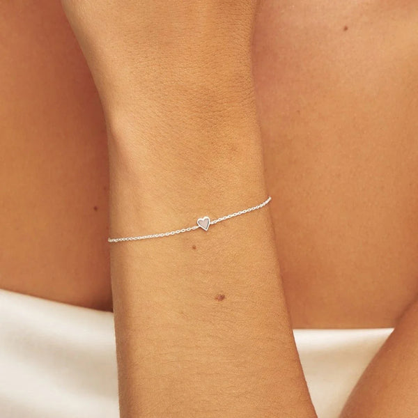 Silver Tiny Heart Bracelet