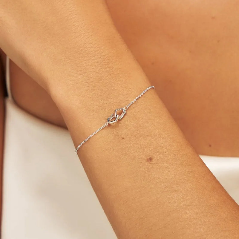 Solid White Gold Love Link Bracelet