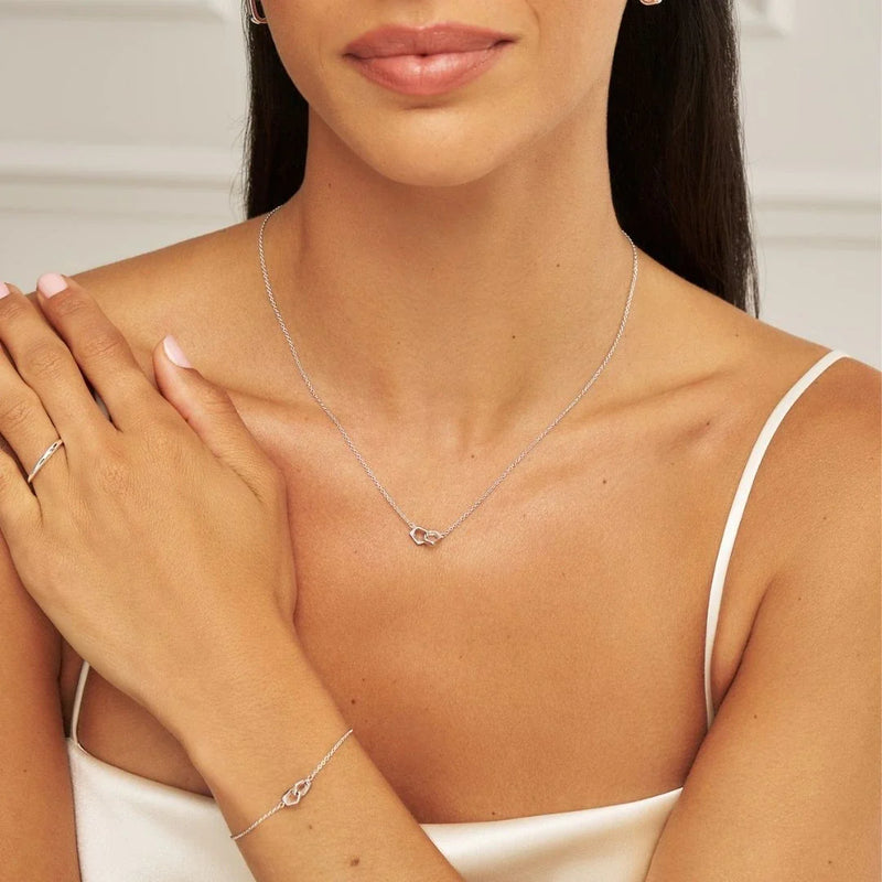 Solid White Gold Love Link Bracelet