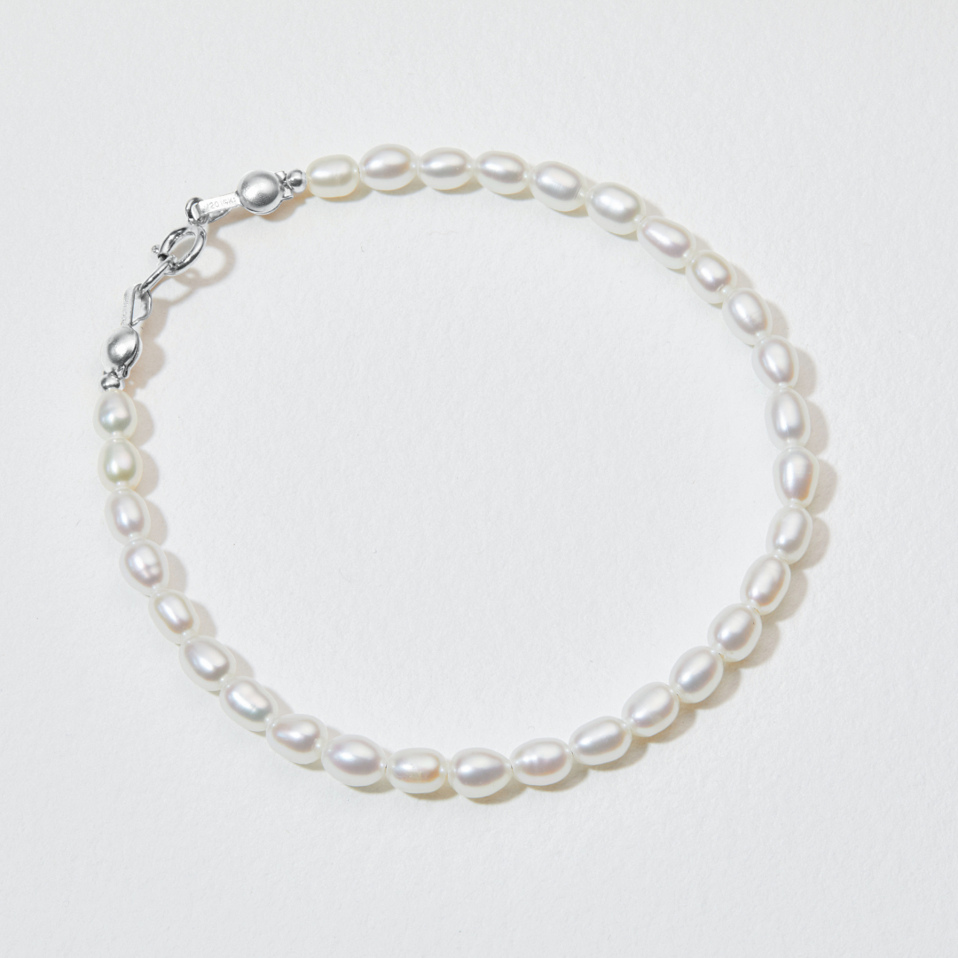 Silver-Tone Seed Pearl-Style Bracelet