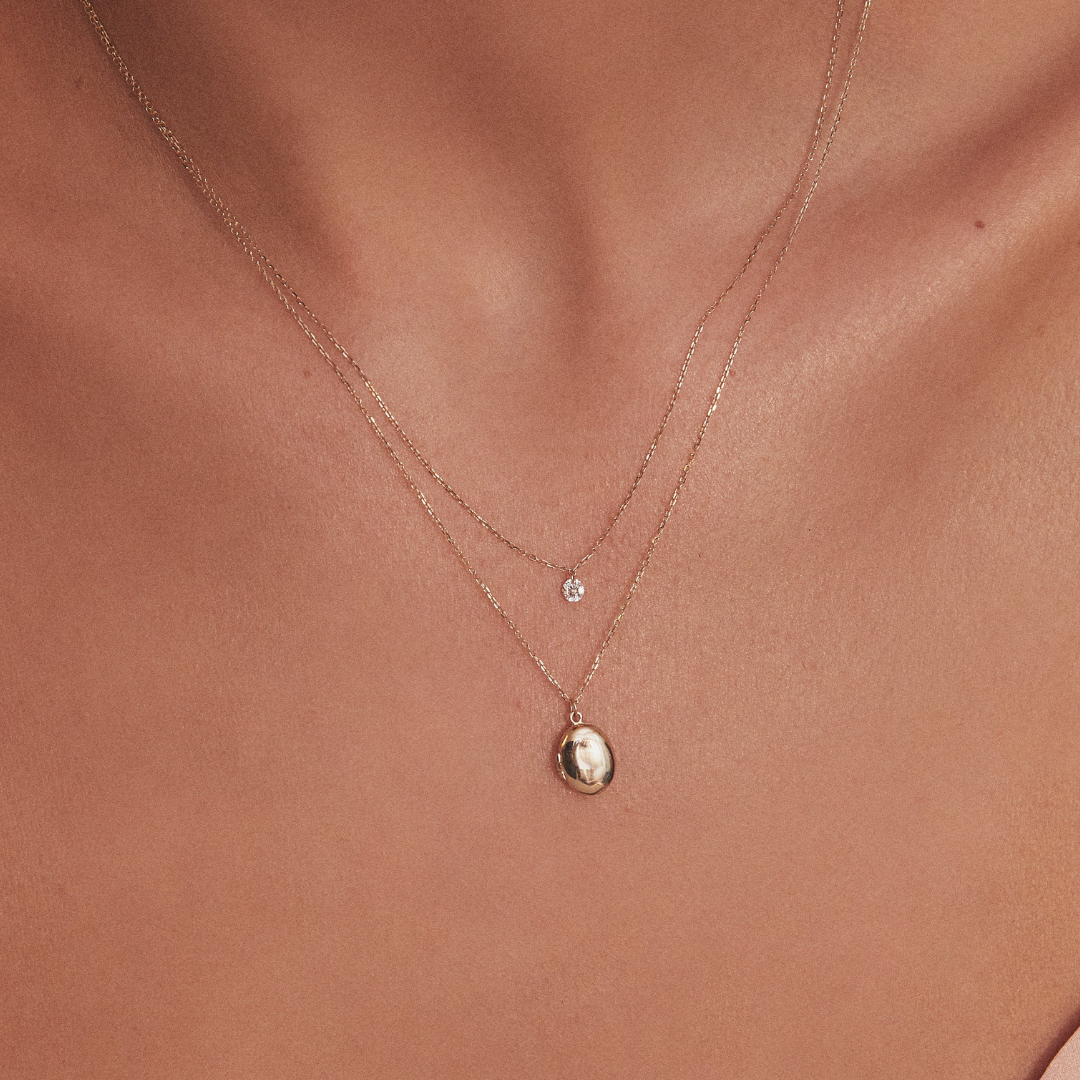 Silver-Tone Large Floating Crystal-Style Necklace