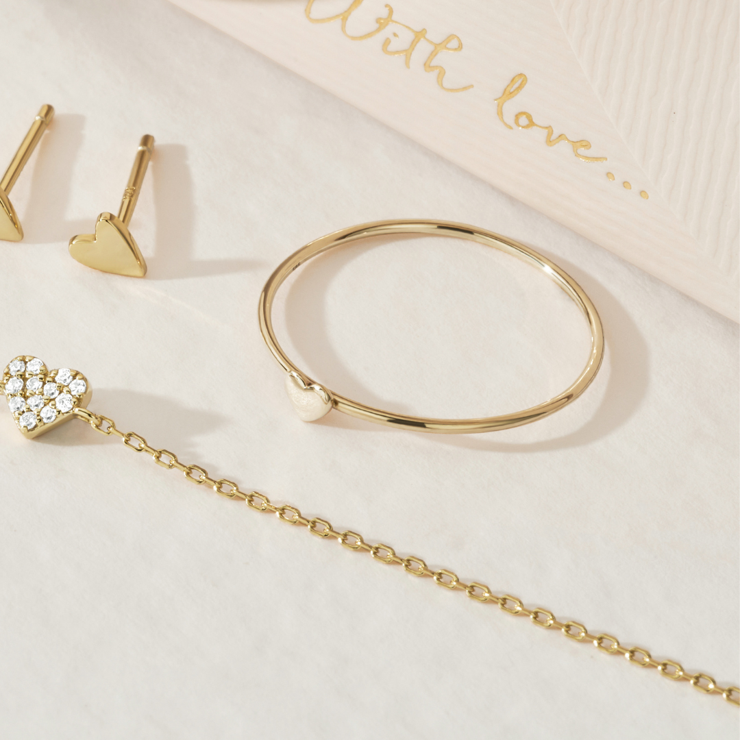 Gold-Tone Tiny Heart Ring