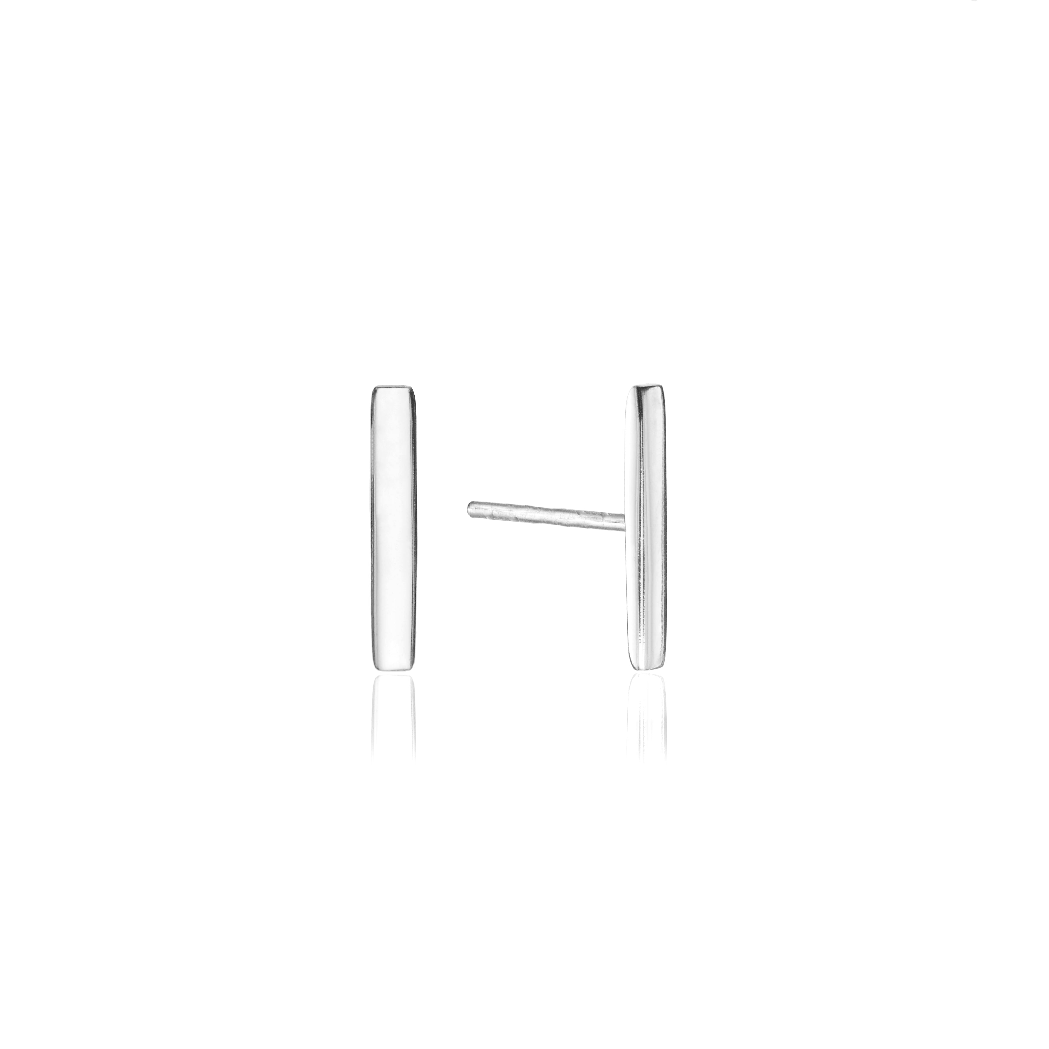 Silver-Tone Bar Stud Earrings