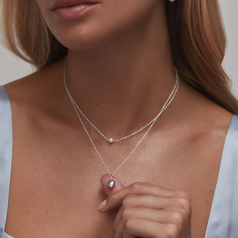 Silver Heart Pendant Necklace