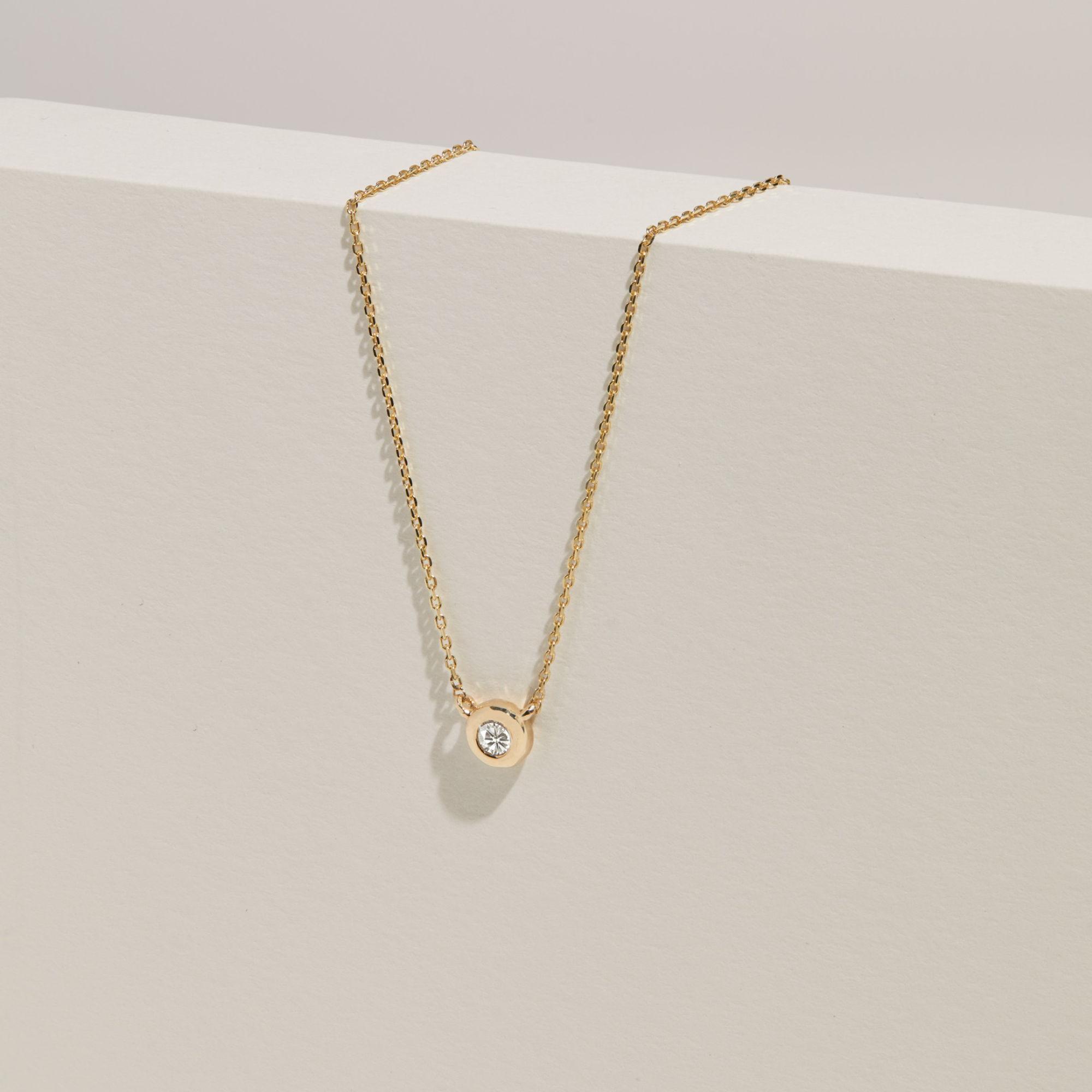 Gold-Tone Floating Crystal-Style Necklace