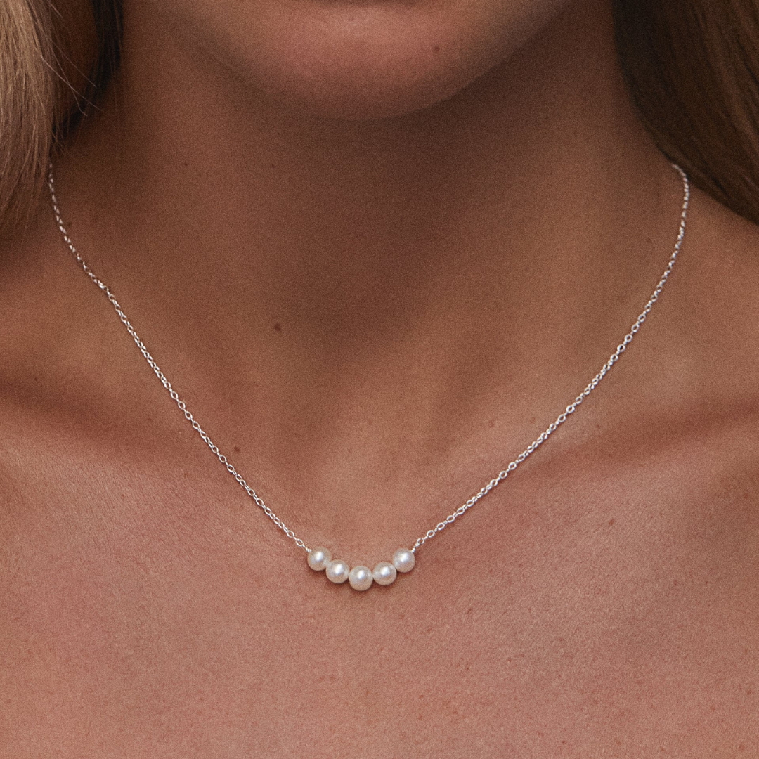 Pearl-Style Cluster Necklace