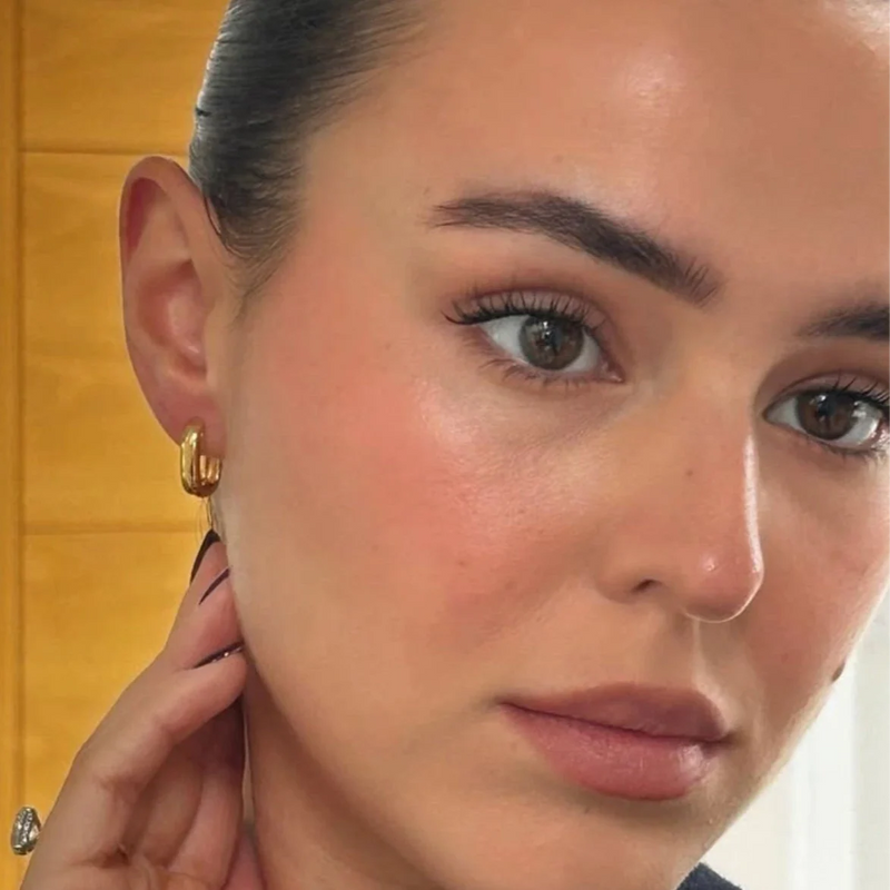 Gold Thick Squared Hoop Earrings