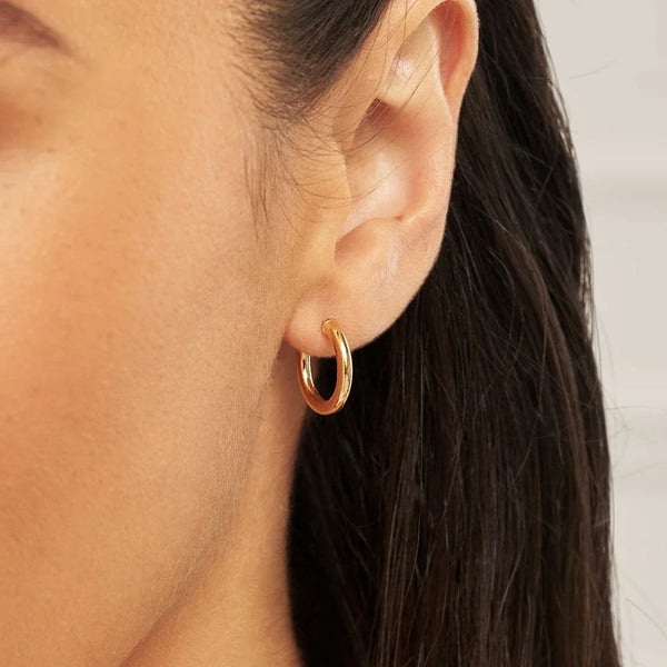 Solid Gold Small Rounded Hoop Earrings