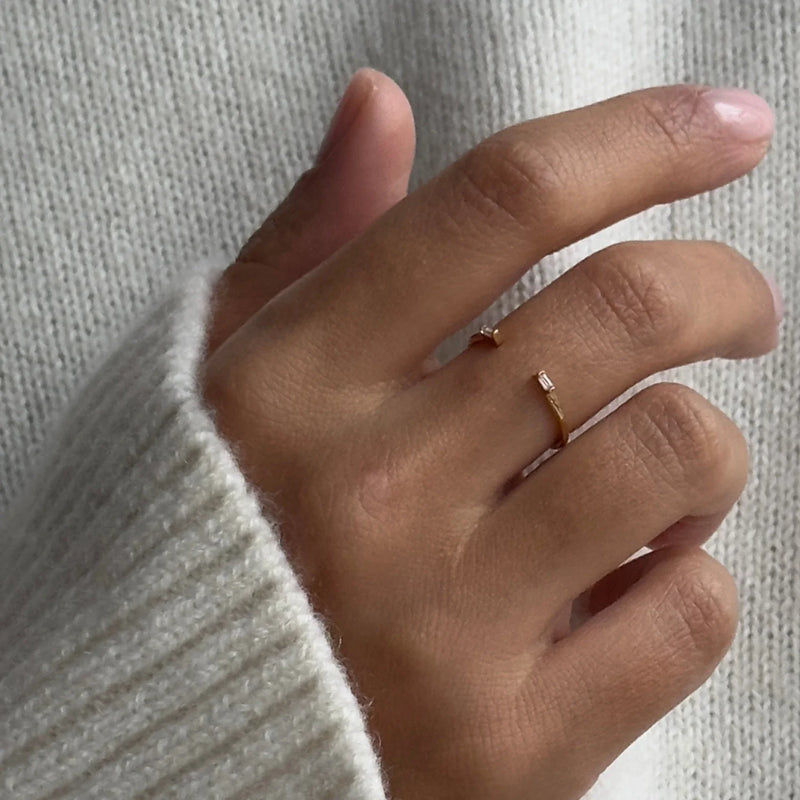 Gold Diamond Style Baguette Gap Ring