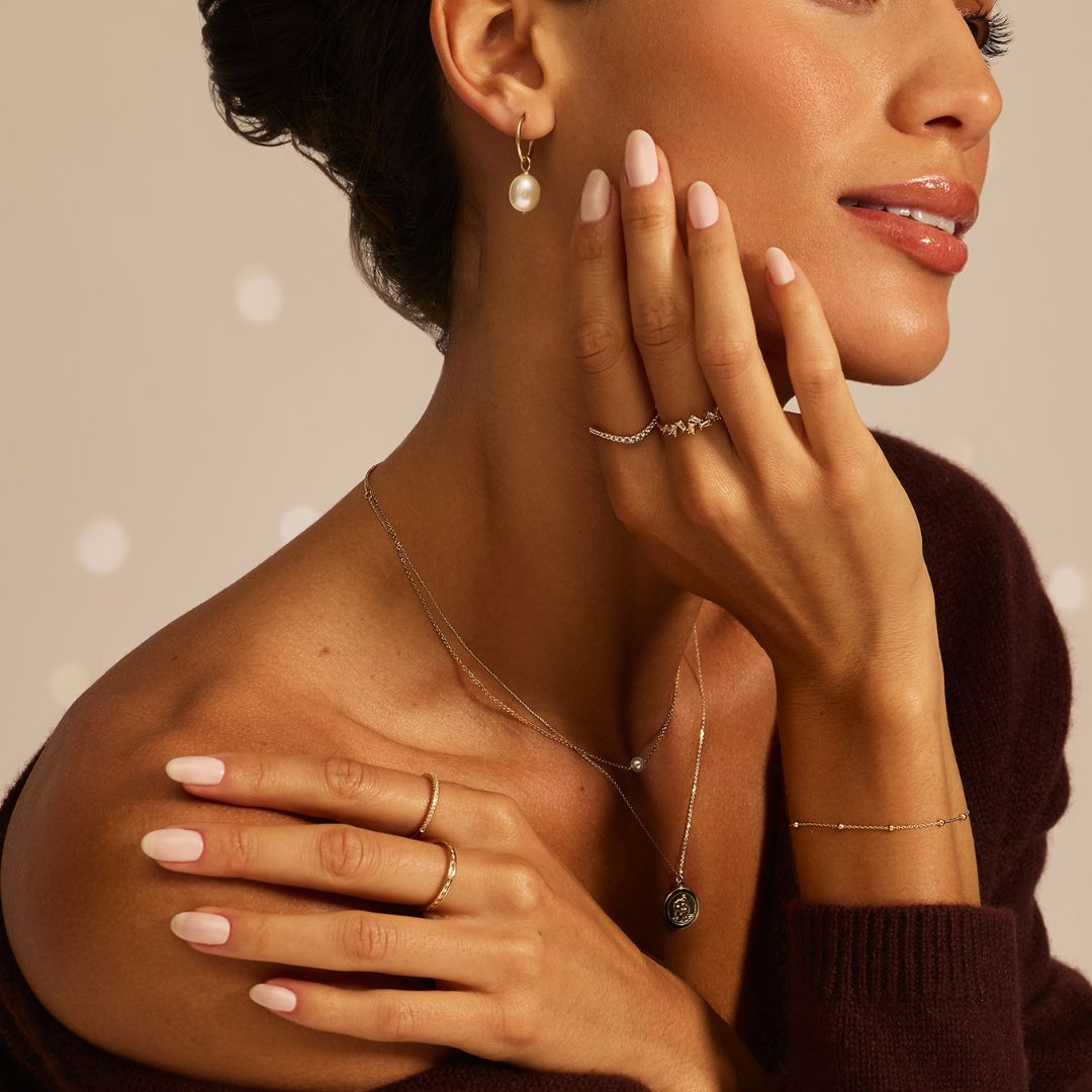 Gold-Tone Crystal-Style Curved Ring
