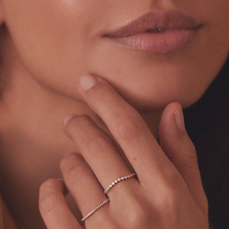 Gold Diamond Style Wave Ring