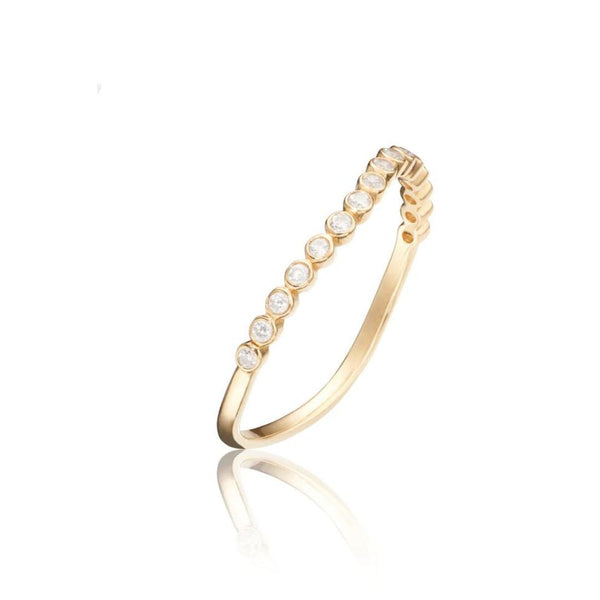 Gold Diamond Style Wave Ring