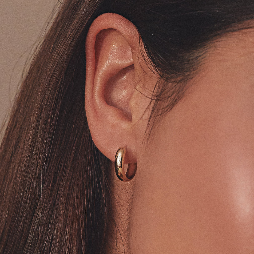 Silver-Tone Plain Hoop Earrings