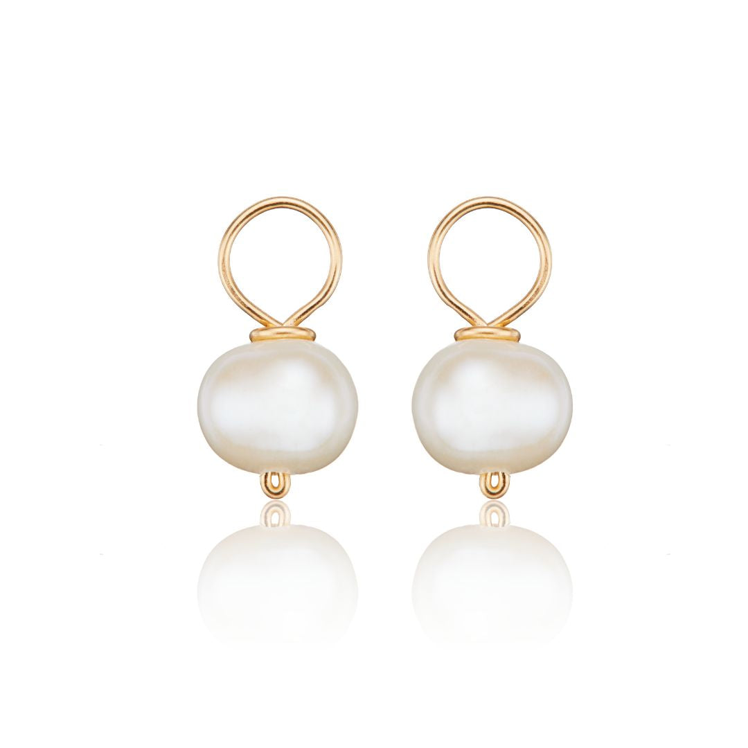 Rose Gold-Tone Small Pearl-Style Drop Earrings